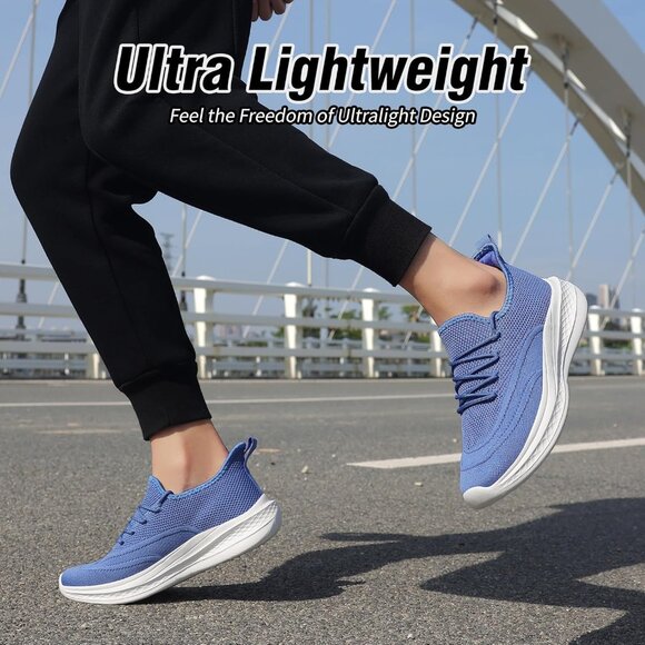 ⚡Men Blue-B Fashion Mesh Non Slip Lightweight Workout Breathable Gym Sneakers - Picture 2 of 6